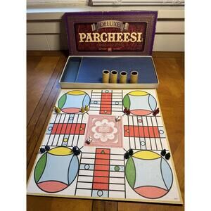 Parcheesi 1989 Milton Bradley Deluxe Edition Board Game Vintage